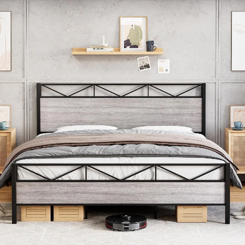 Metal Platform Bed Frame King Heavy Duty, No Box Spring Needed