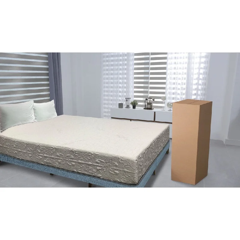 10-inch California King Size Memory Foam Mattress - White