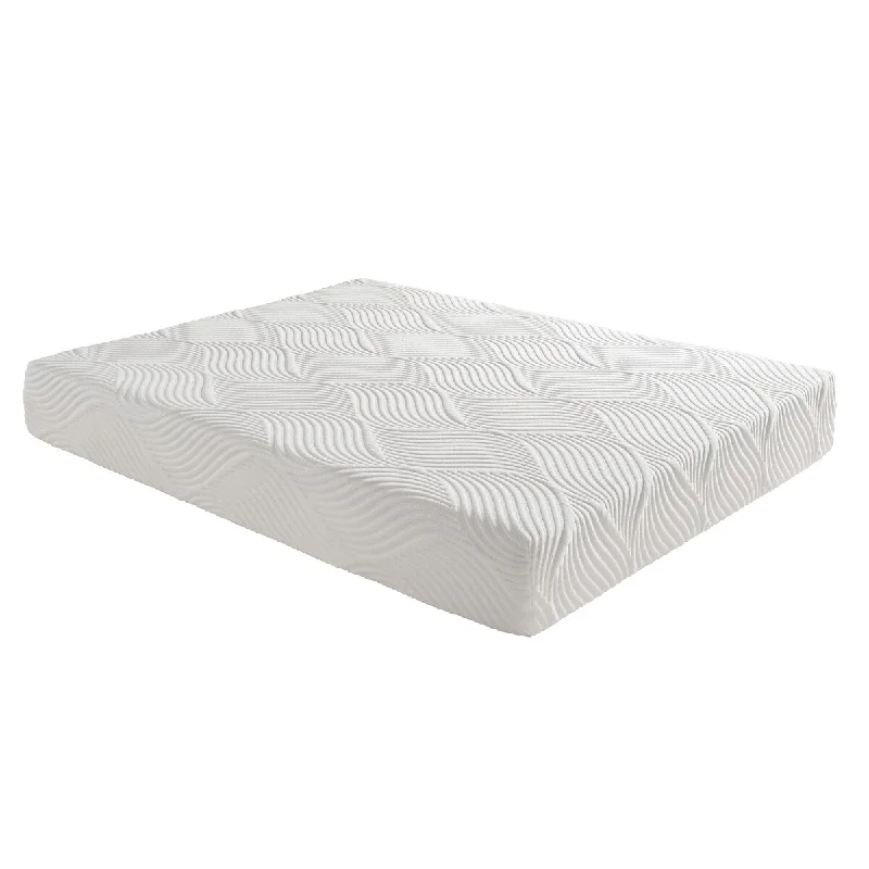 10-inch Queen Size Bed Mattress Gel-Infused Memory Foam Mattress, Firm, White, Mattress in a Box