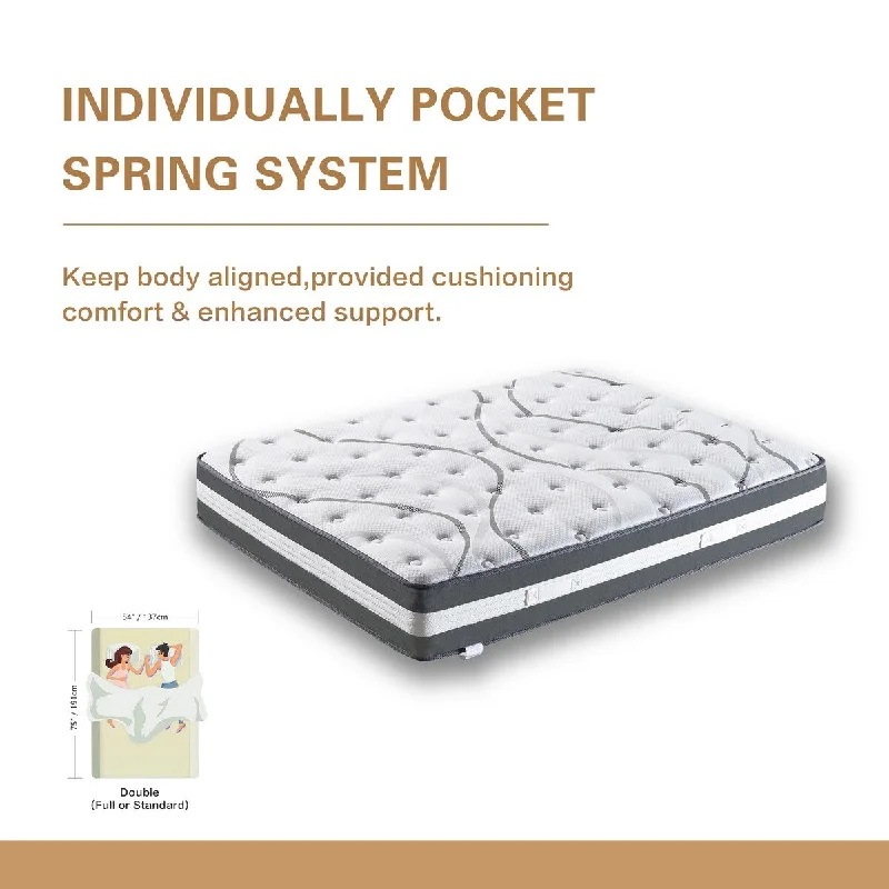 12" Hybrid Pocket Spring Mattress-FULL