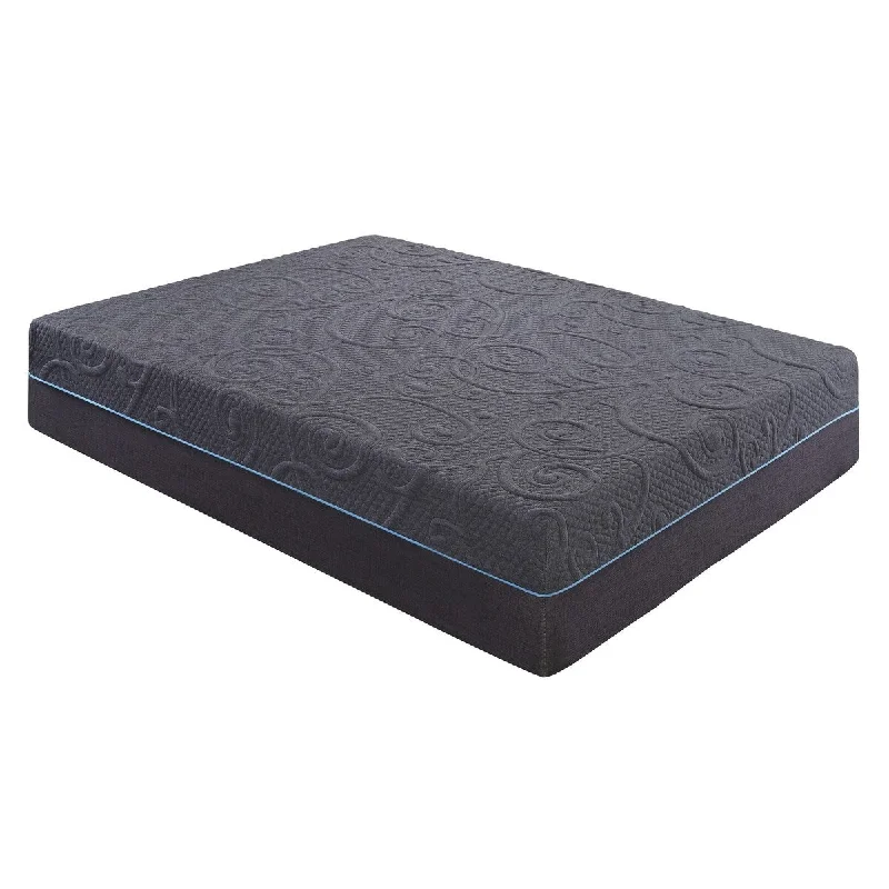 14-inch Queen Size Bed Mattress Gel-Infused Memory Foam Hybrid Mattress, Dark Gray, Mattress in a Box, Medium Firm Comfort