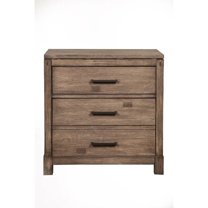 1616APB Brown Washed Elegant 2 Drawer Nightstand