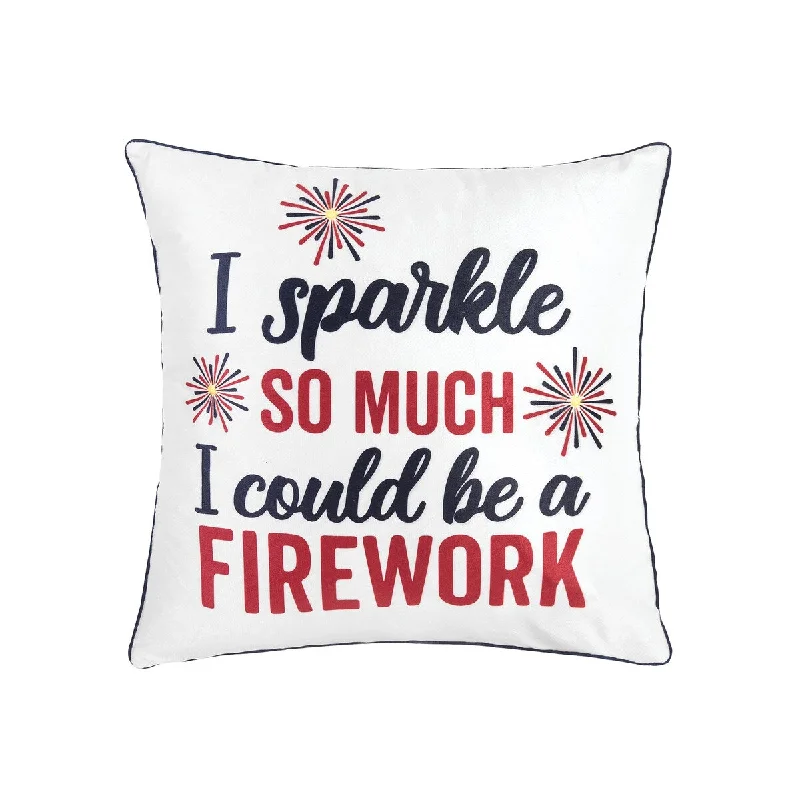 18" x 18" Spark So Much Light-Up LED July 4th Light-Up Throw Pillow