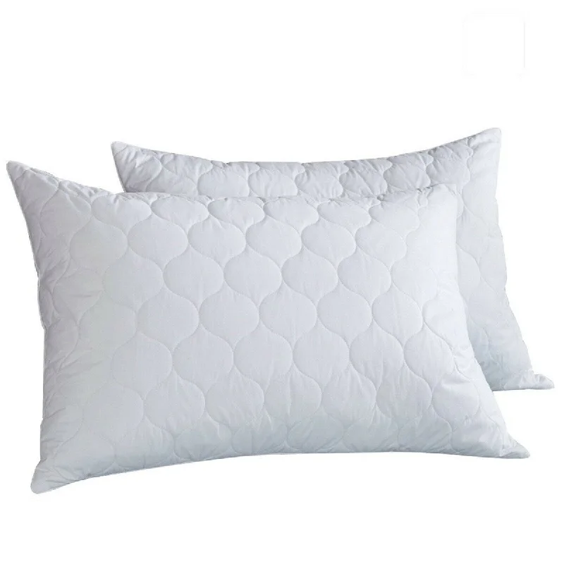 2-Pack Quilted Goose Down Feather Pillows