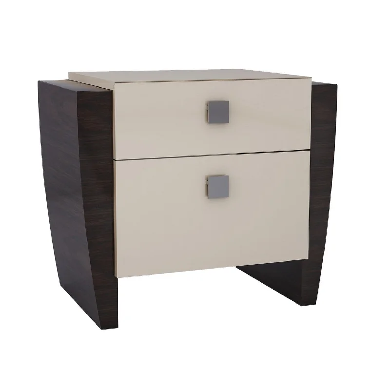 22" Refined Beige High Gloss Nightstand