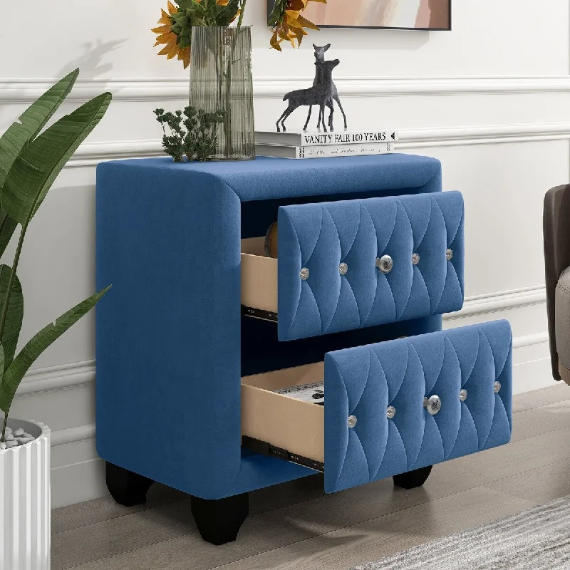 28" Tall 2-Drawer Upholstery Nightstand