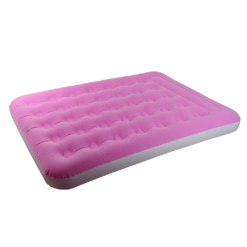 74.5" Double Sized Pink Flocked Inflatable Guest Air Bed Mattress