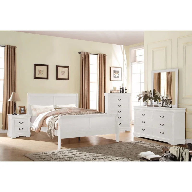 ACME Furniture Louis Philippe Bed, White