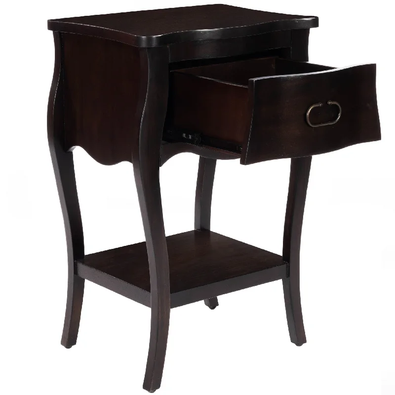 Black Single Drawer Nightstand