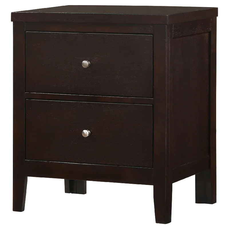 Carlton 2-drawer Wood Nightstand Cappuccino