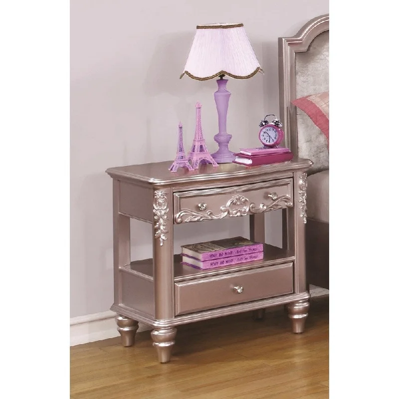 Coaster Furniture Caroline Metallic Lilac 2-drawer Wooden Nightstand