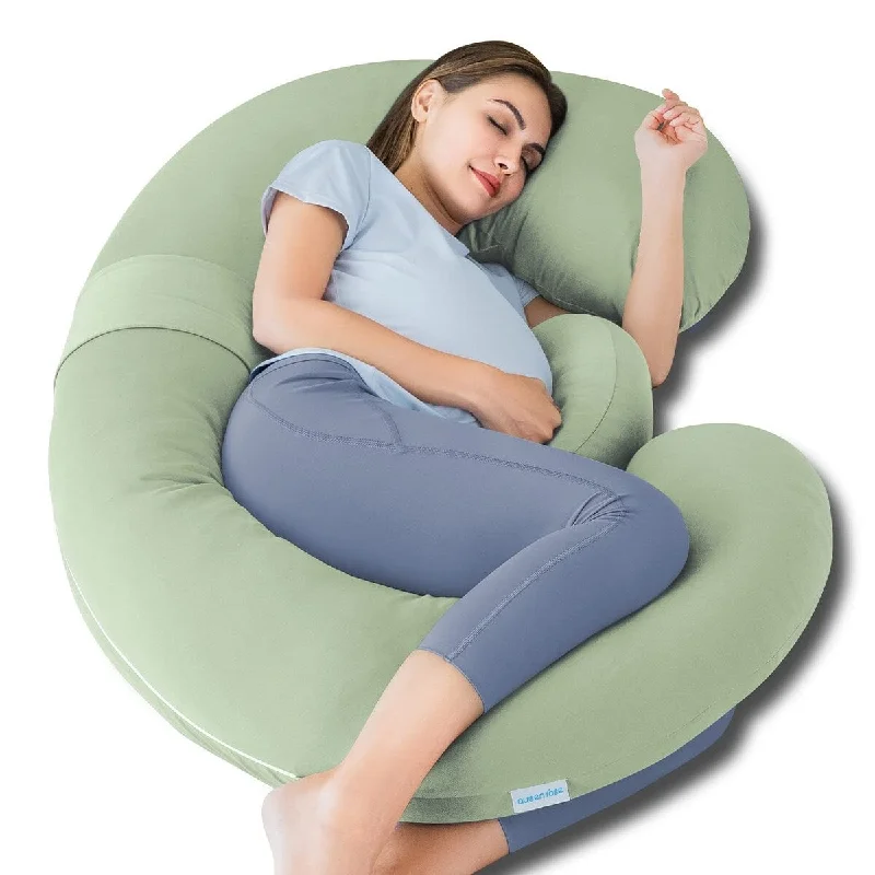 Cooling Pregnancy Pillows - E Shaped Pregnancy Pillows for Sleeping, Detachable Body Pillow for Pregnant Side Sleeper