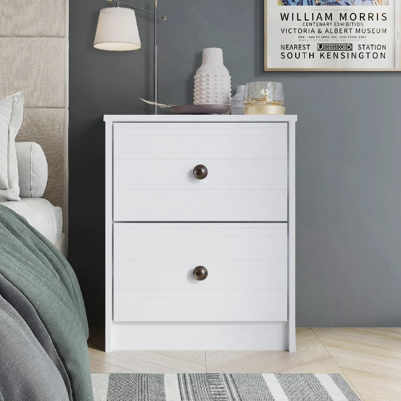 CraftPorch Clean-Lines Minimalist 2-Drawer Nightstand