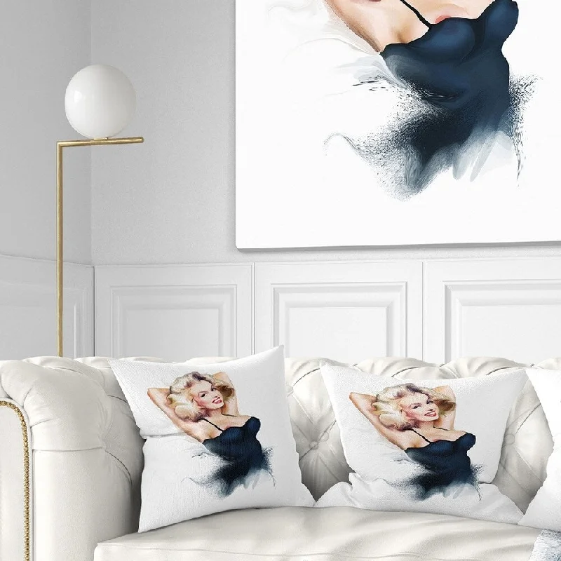 Designart 'Sexy Woman' Sensual Throw Pillow