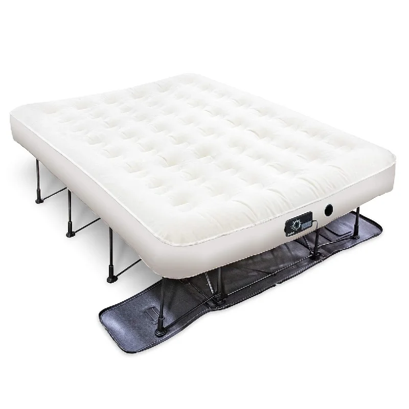 EZ-Bed (Queen) Air Mattress with Frame & Rolling Case, Self Inflatable, Blow Up Bed Auto Shut-Off, Comfortable Surface AirBed