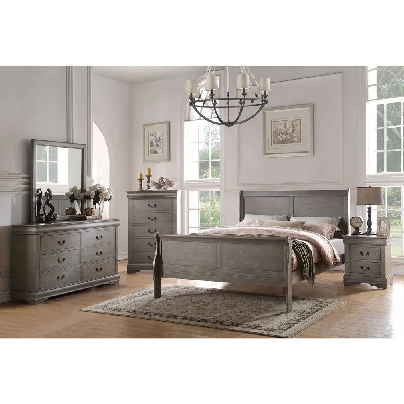 Full Bed, Antique Gray