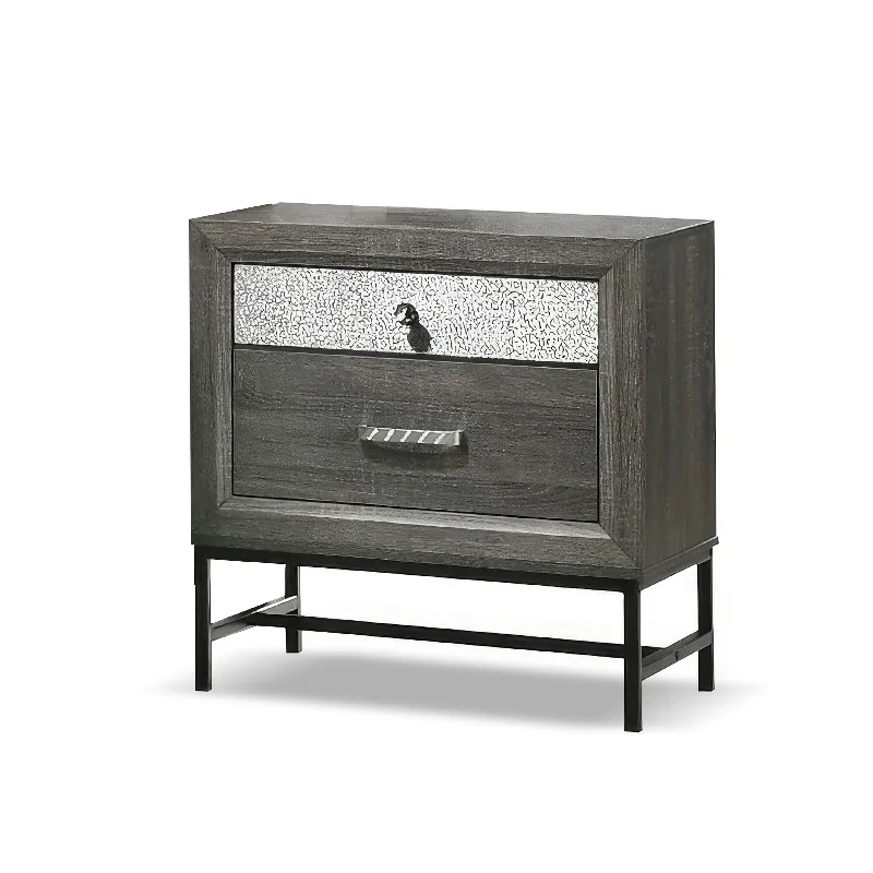 Furniture of America Heinisk Contemporary Grey 2-Drawer Nightstand