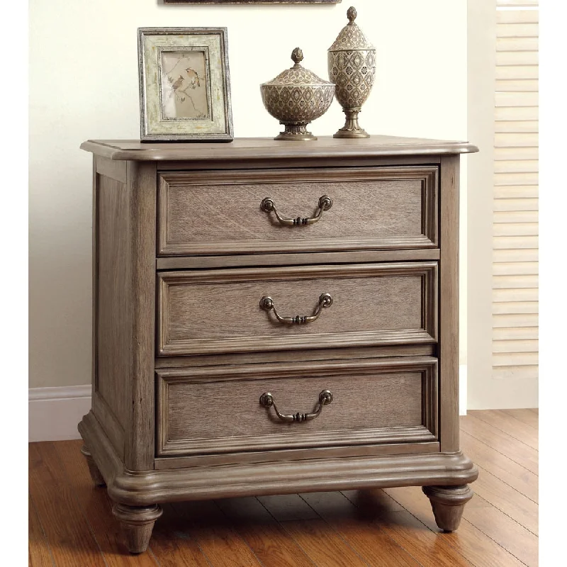 Fusi Traditional Brown 2-Drawer Solid Wood Nightstand by Furniture of America