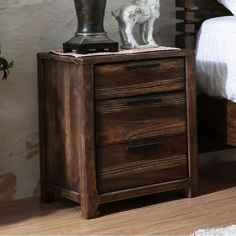 Hankinson Transitional Style Night Stand, Rustic Natural Tone