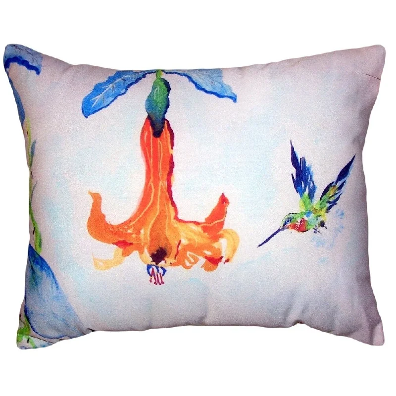 Hummingbird & Trumpet Vine Small No-Cord Pillow 11x14