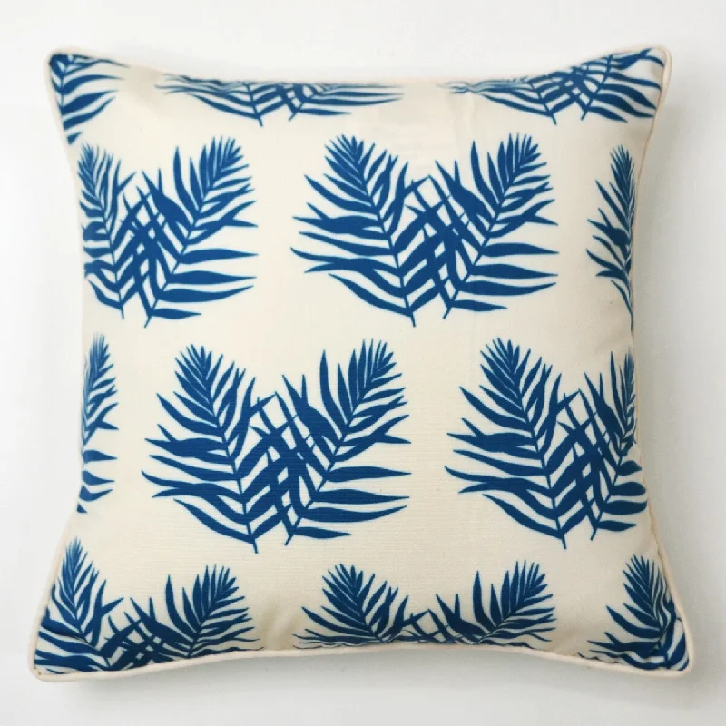 Jiti Outdoor Contrast Color front and Back Double Palm Leaves Patterned Small Pillows 16 x 16