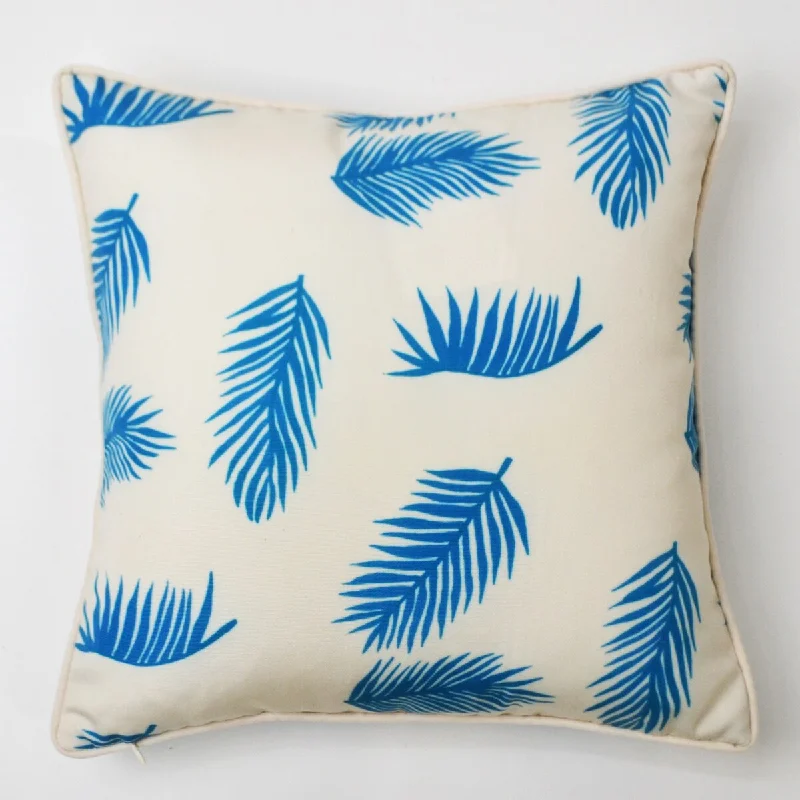 Jiti Outdoor Single Palm Leaves Patterned Small Square Throw Pillows 16 x 16