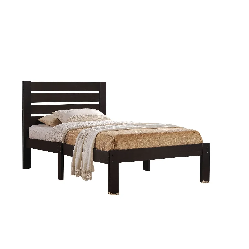 Kenney Espresso Poplar Wood Queen Bed