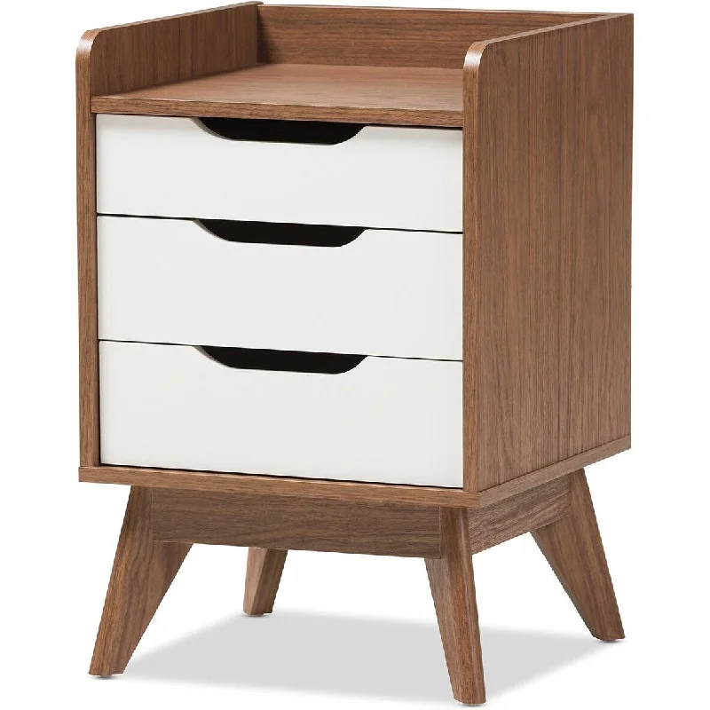 Maddy Mid-Century Modern Wood 3-Drawer Storage Nightstand 16.69"D x 15.75"W x 24.96"H