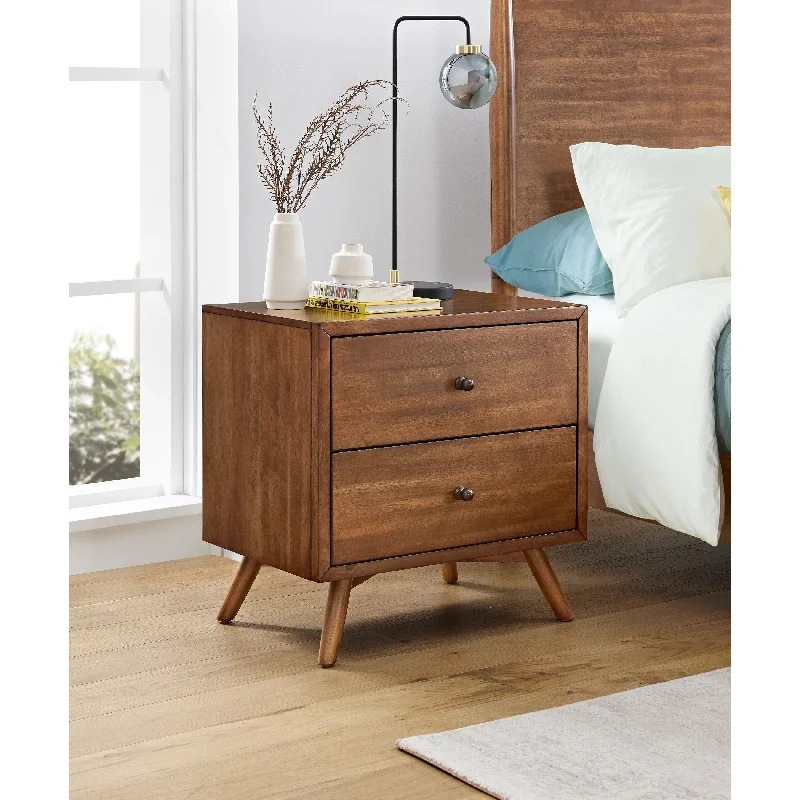 Mid-Century Modern 24" 2-Drawer Nightstand