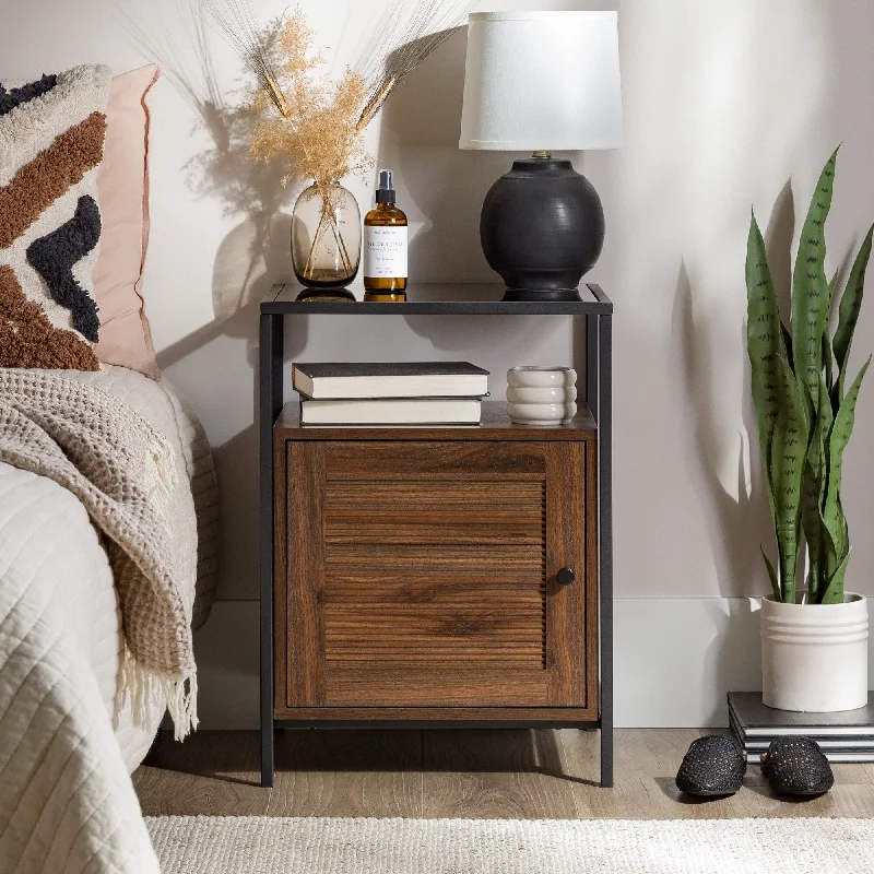 Middlebrook Glass Top, Fluted Door Nightstand