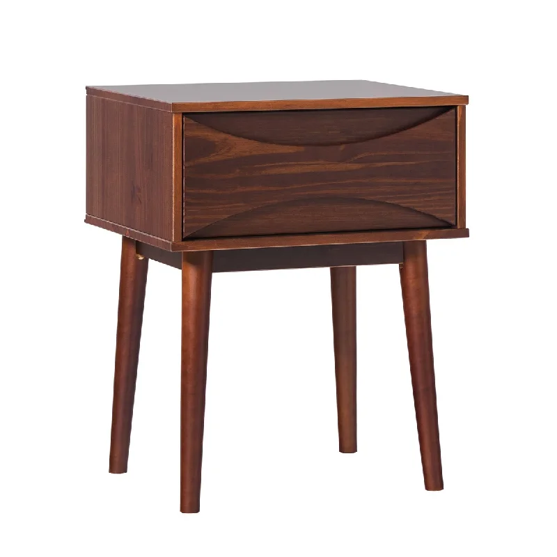 Modern 1-Drawer on Smooth Glides Solid Wood Nightstand