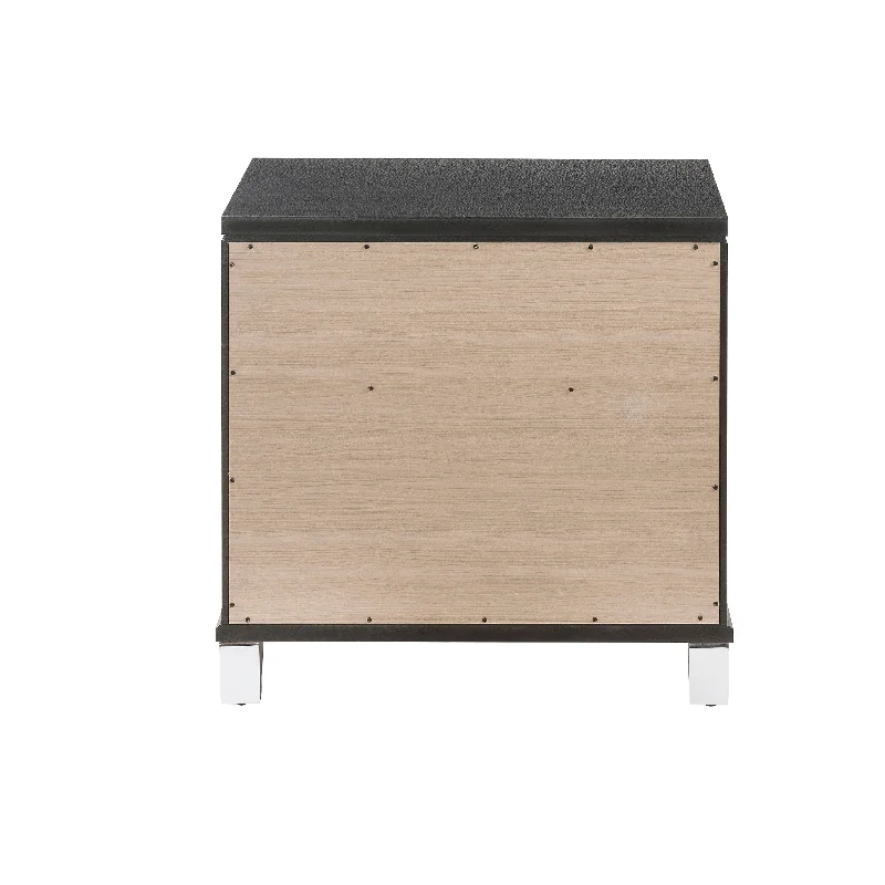 Modern Contemporary Wooden Nightstand with 2 Storage Drawers