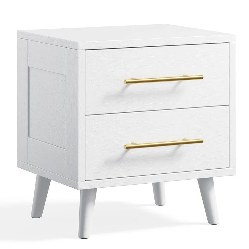 Modern Nightstand Bedside Table Storage, Side End Table for Bedroom with 2 Drawers