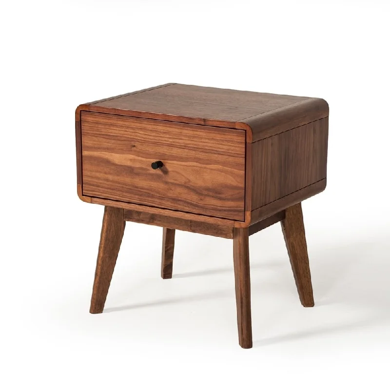 Modrest Marshall Mid-Century Modern Walnut Nightstand