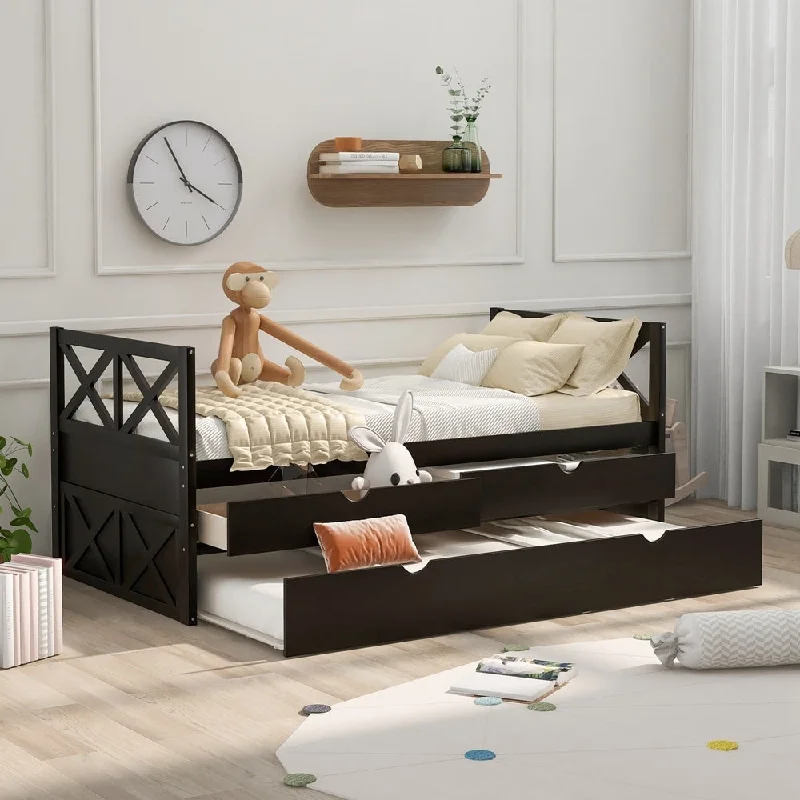 Multi-Functional Daybed with Drawers and Trundle