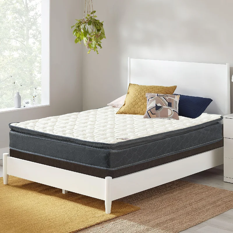 Onetan Mattress and Box Spring Set, 10-Inch Medium Pillow Top Hybrid Mattress and 5" Wood Simple Assembly Box Spring,