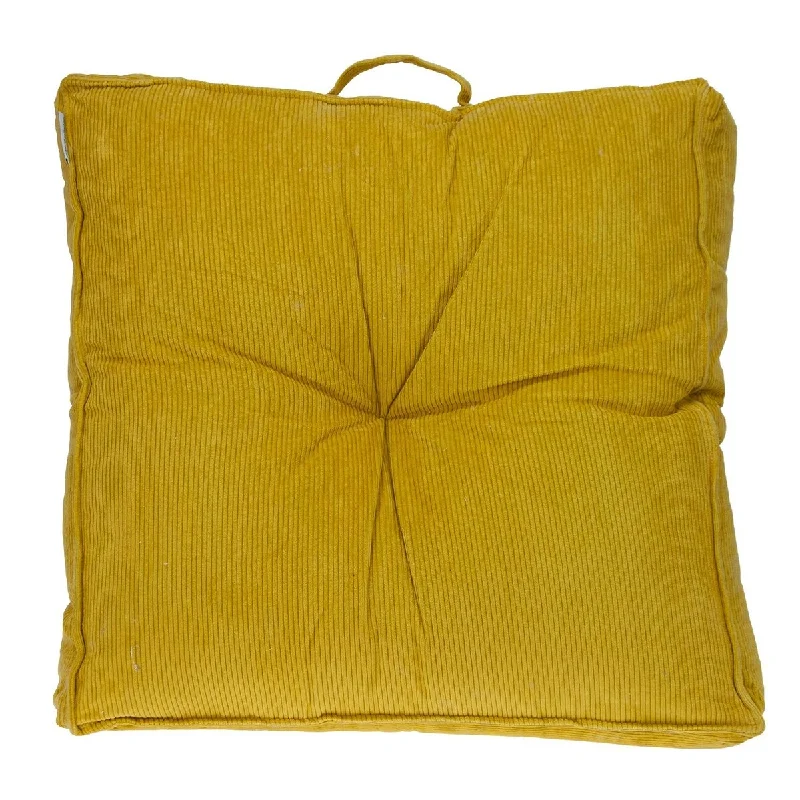 Parkland Collection Alena Transitional Yellow Floor Pillow