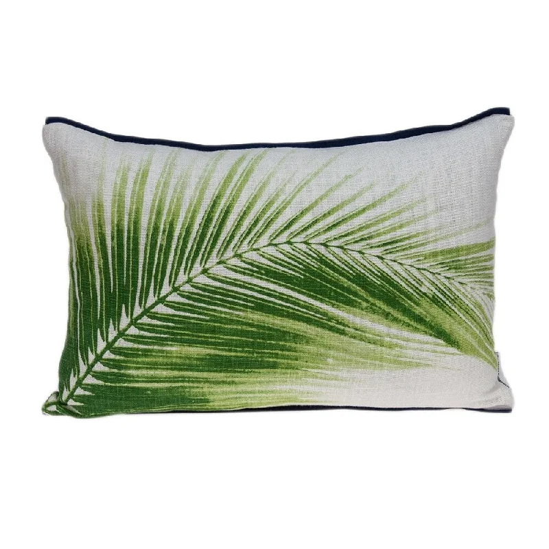 Parkland Collection Areca Tropical Green Pillow Cover With Poly Insert