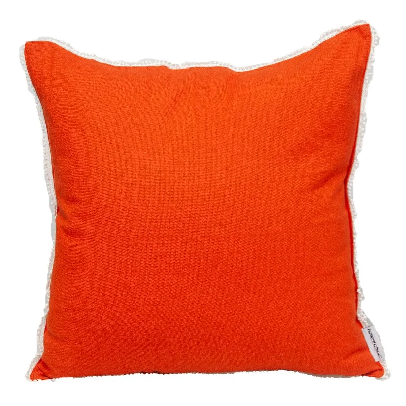 Parkland Collection Transitional Solid Orange Square 20" x 20" Pillow