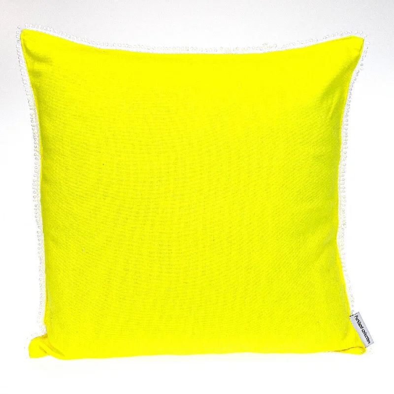 Parkland Collection Transitional Solid Yellow Square 20" x 20" Pillow