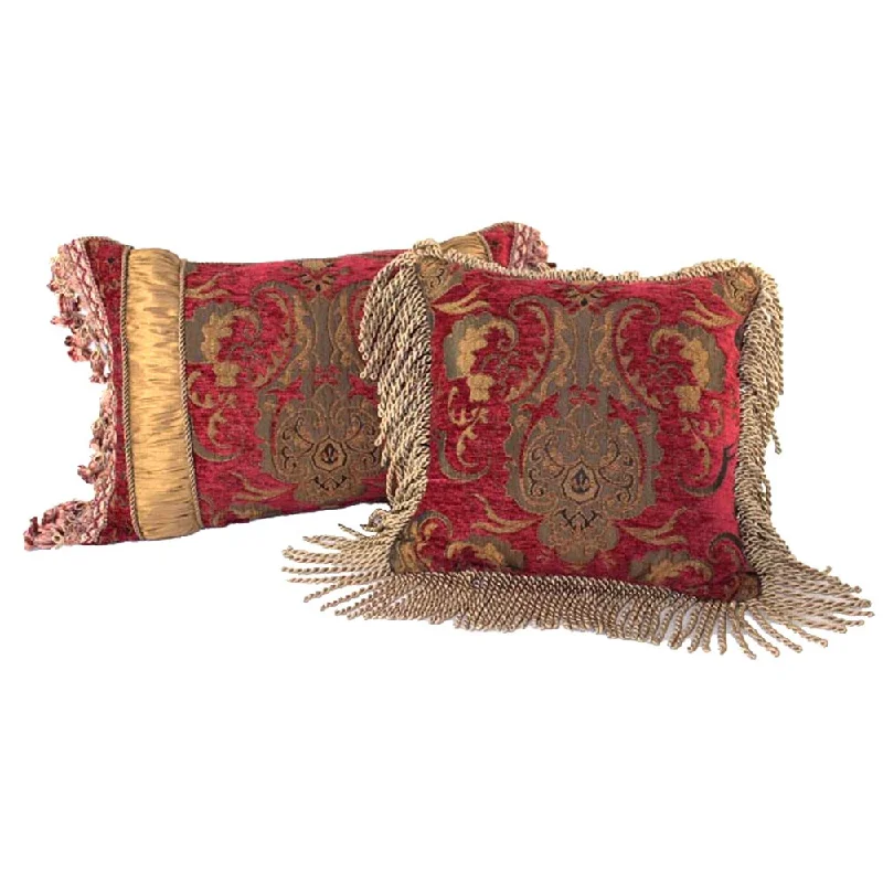 PCHF China Art Red Luxury Pillows (Set of 2)