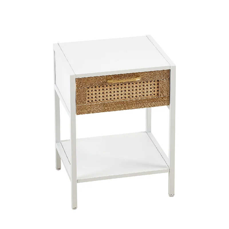 Rattan Nightstand with Drawer (Set of 2)