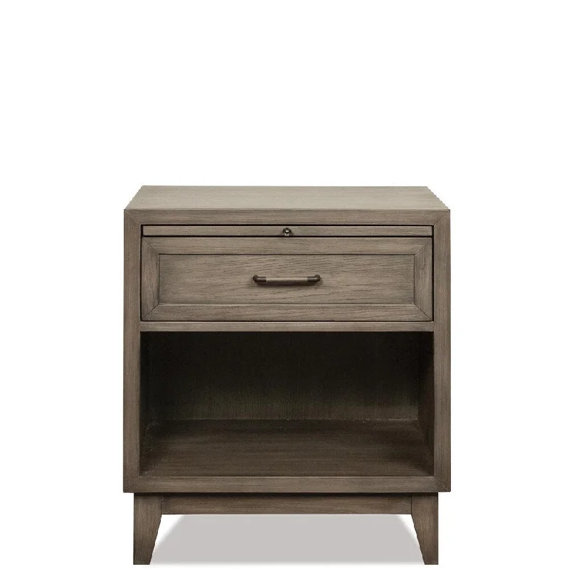 Riverside Furniture Vogue Wood One-Drawer Nightstand in Gray Wash