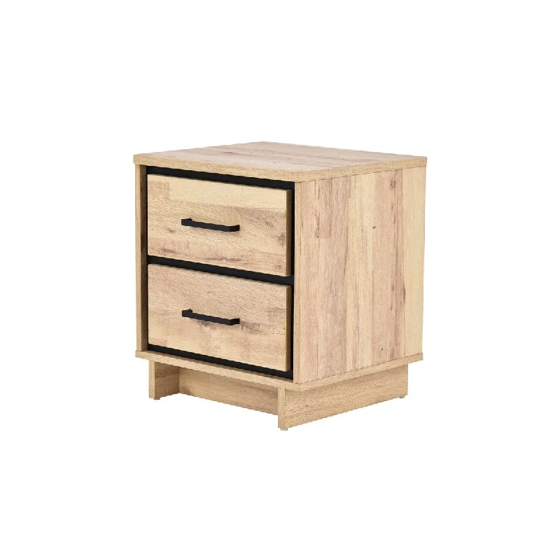 Riverside Modern 2 Drawer Wood Nightstand in Oak Finish