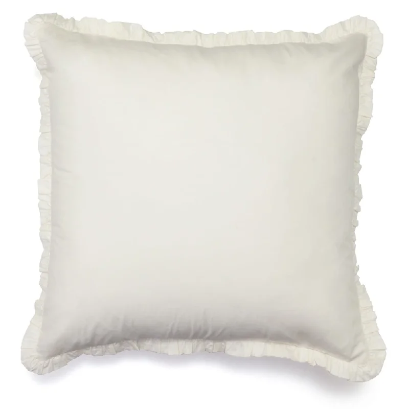 Ruffled Ivory Euro Sham Pillow Cases (Set of 2)