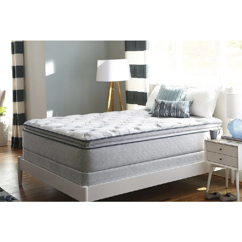 Sealy Sand Cove Plush Euro Pillow Top Twin-size Mattress Set - White