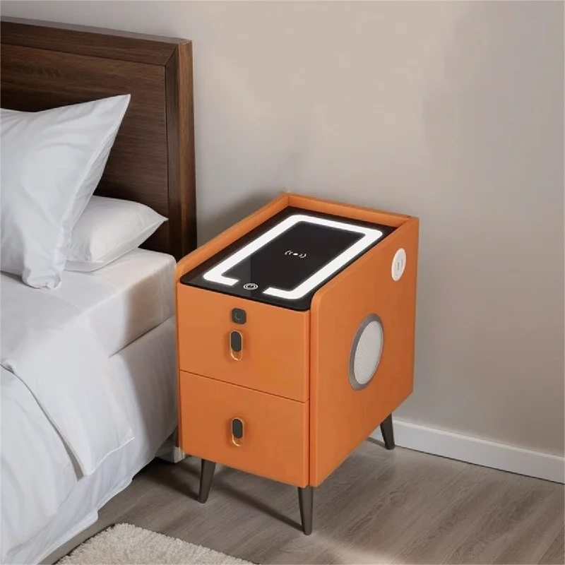 Smart Nightstand,with Charging Station Wireless & Bluetooth Speaker