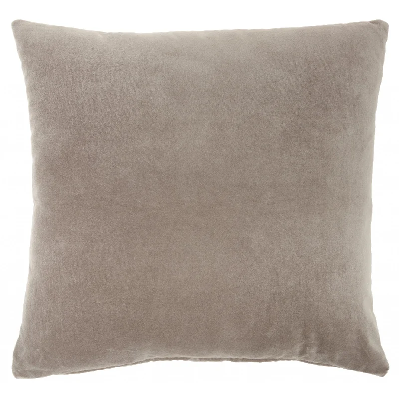 Taupe Soft Velvet Accent Throw Pillow