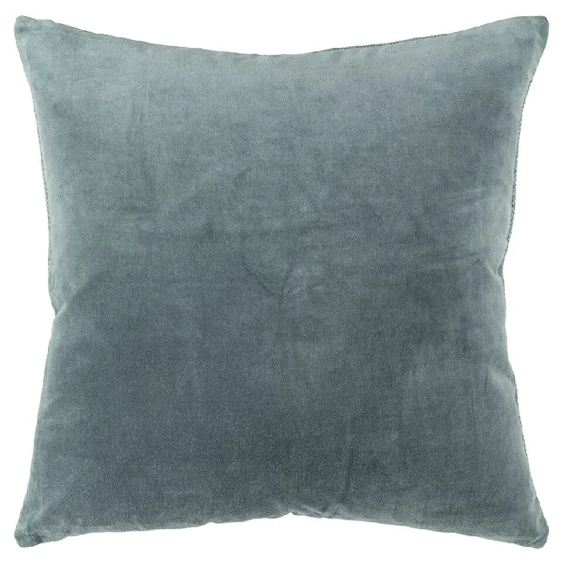 Teal Solid Reversible Cotton Velvet Throw Pillow