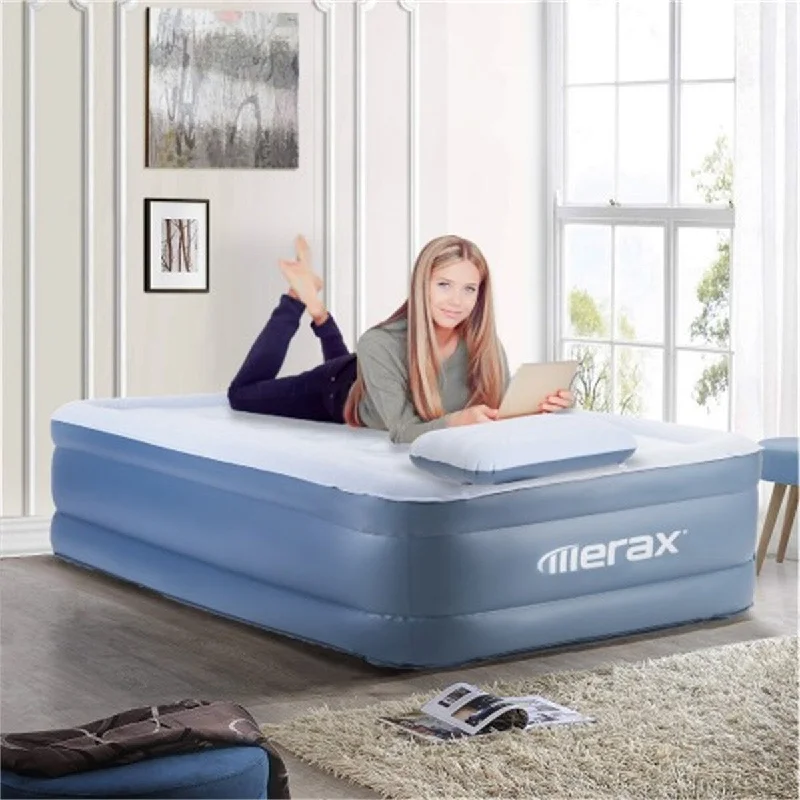 Twin Size Airbed Mattress with Pillow and Built-in Pump